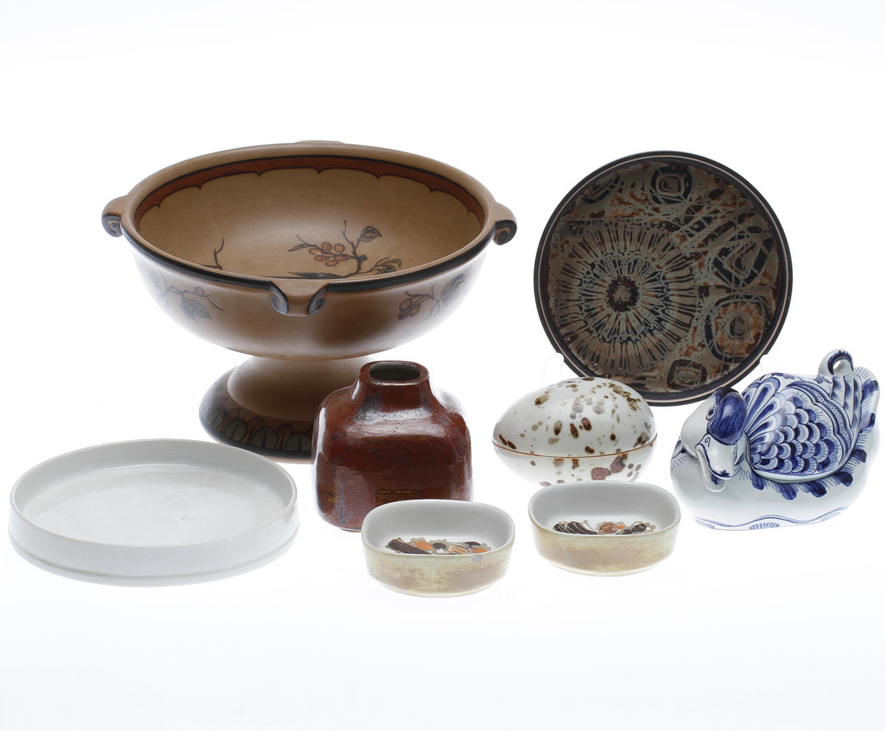 KERAMIKFÖREMÅL, 8 delar, Danmark.