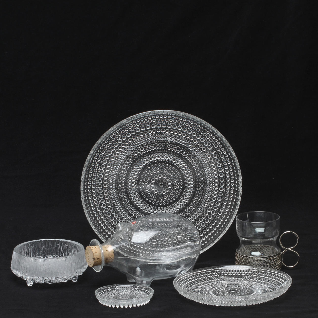 SERVISDELAR, 47 delar, glas, Iittala, bla "Ultima Thule",Tapio, Wirkkala.