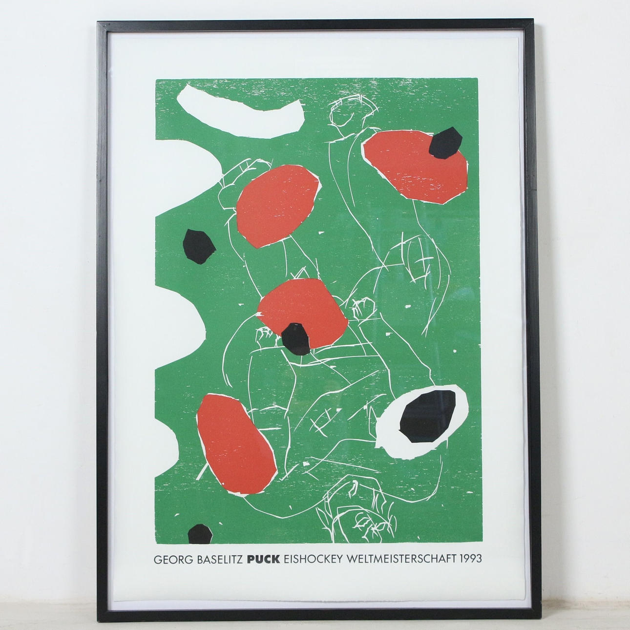 GEORG BASELITZ. 'Puck Eishockey Weltmeisterschaft 1993', Plakat.