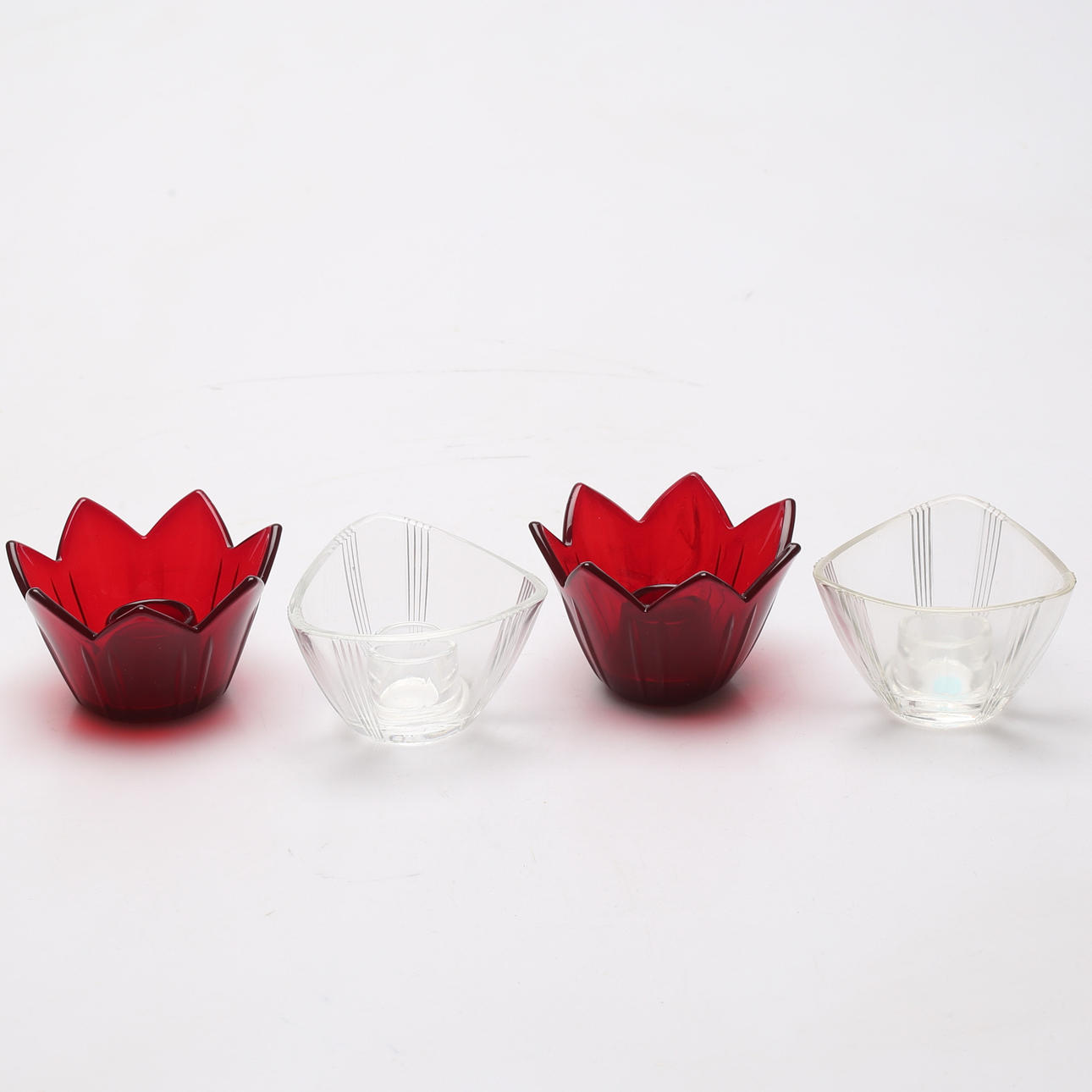 LENNART ANDERSSON. Ljusstakar, 2 par, glas, Gullaskruf.