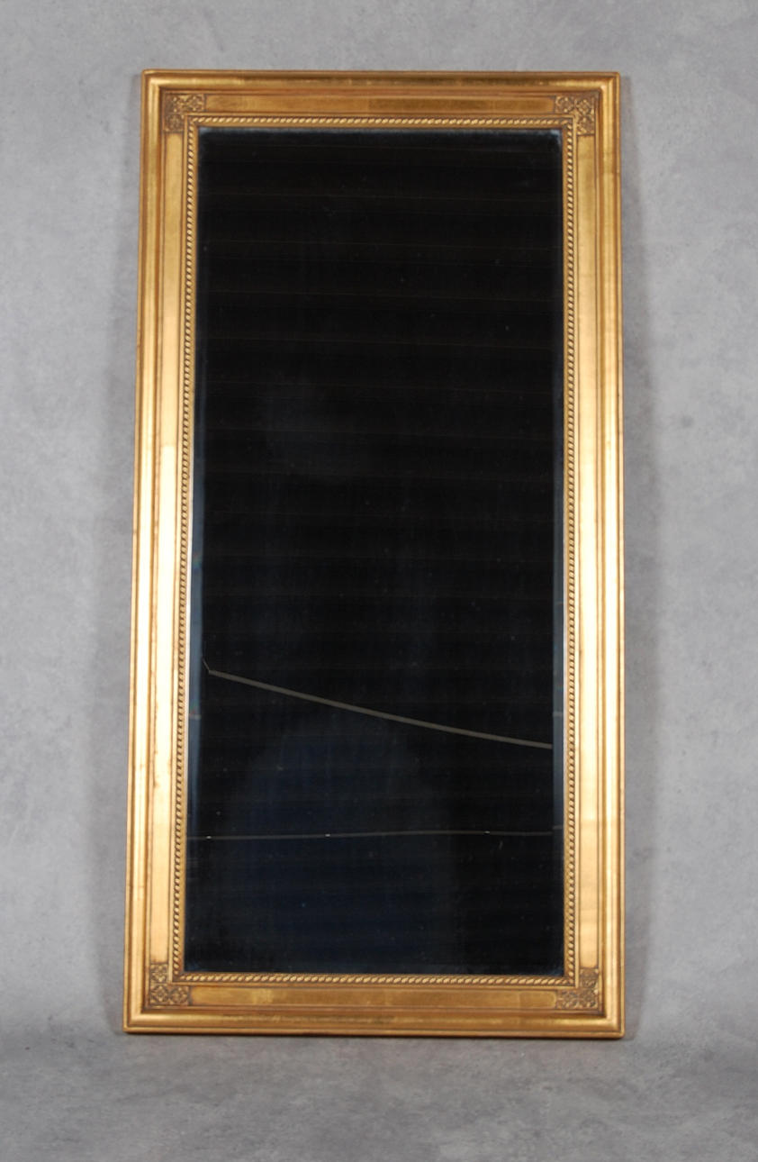 SPEGEL, förgylld, fasettslipatglas 1900-tal.