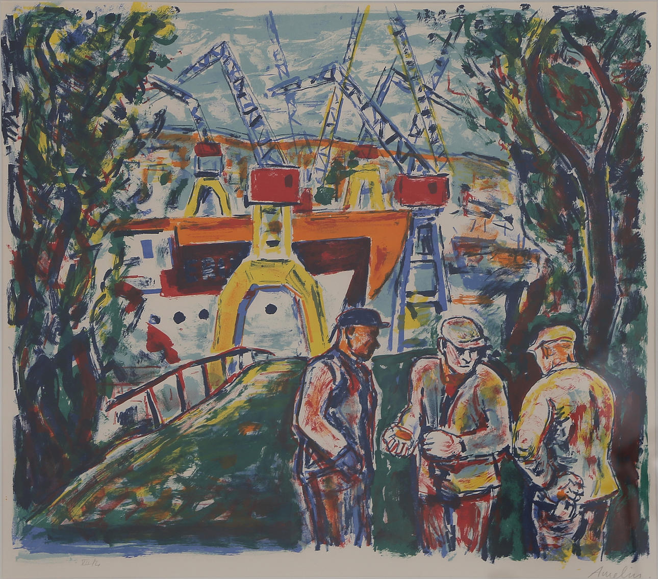 ALBIN AMELIN. LITO, signerad, 1900-tal.