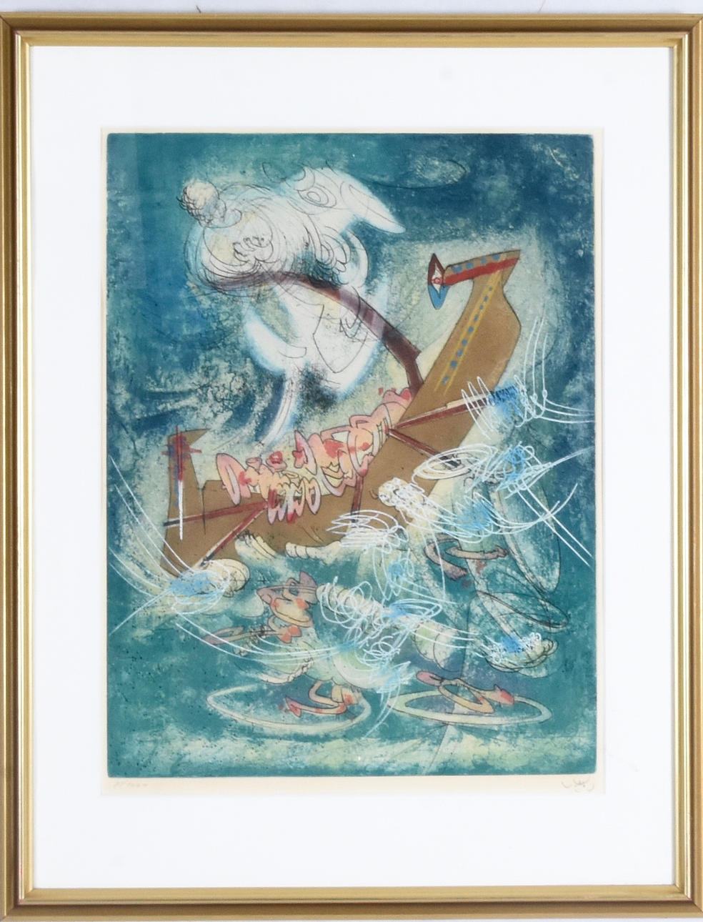 ROBERTO MATTA. Color etching.