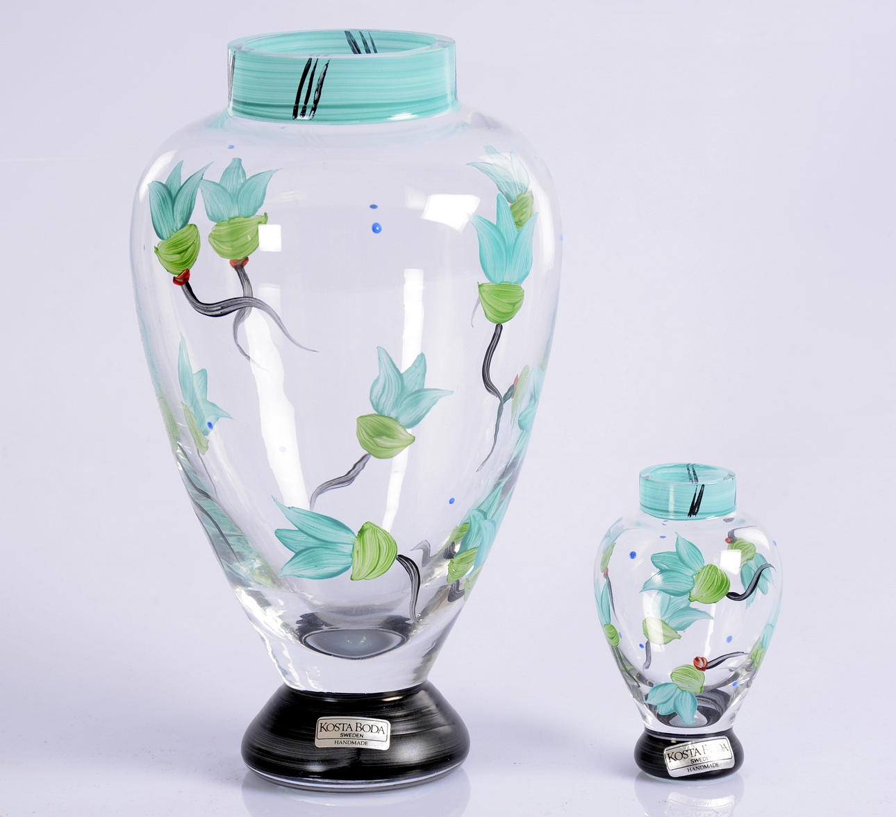 ULRIKA HYDMAN VALLIEN. Bemålade vaser, 2-st.