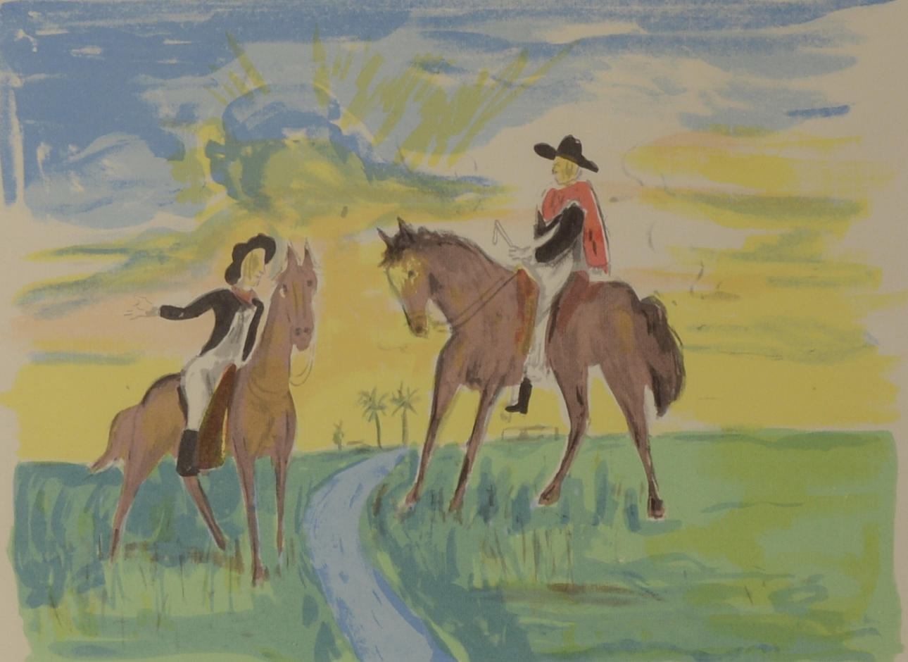 EVERT TAUBE. Färglitografi.