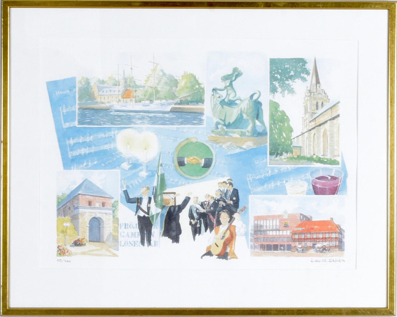 LARS G SKÖLD. Färglitografi.