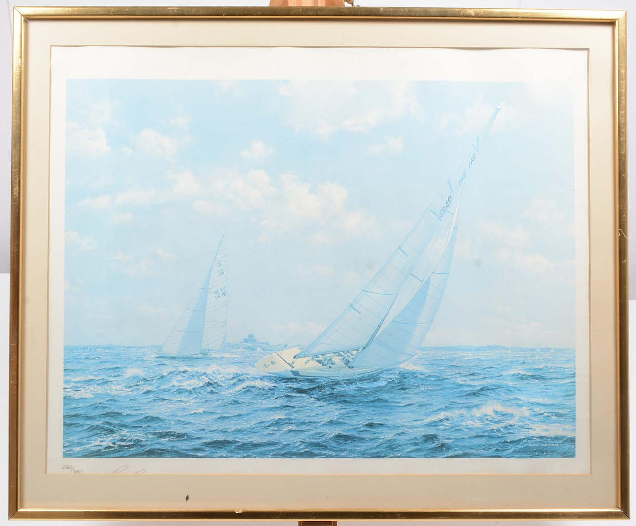 ROY CROSS. Sailboat. Offset print. Numbered. Roy Cross.