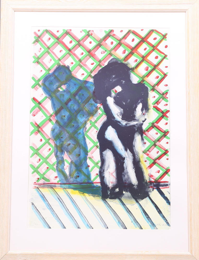 PETER DAHL. färglitografi 9/210, signerad Peter Dahl, Dansande par.