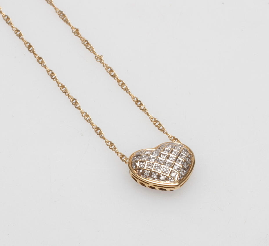 HALSKEDJA samt HÄNGE, 18k guld, vikt ca 3,7 gr.