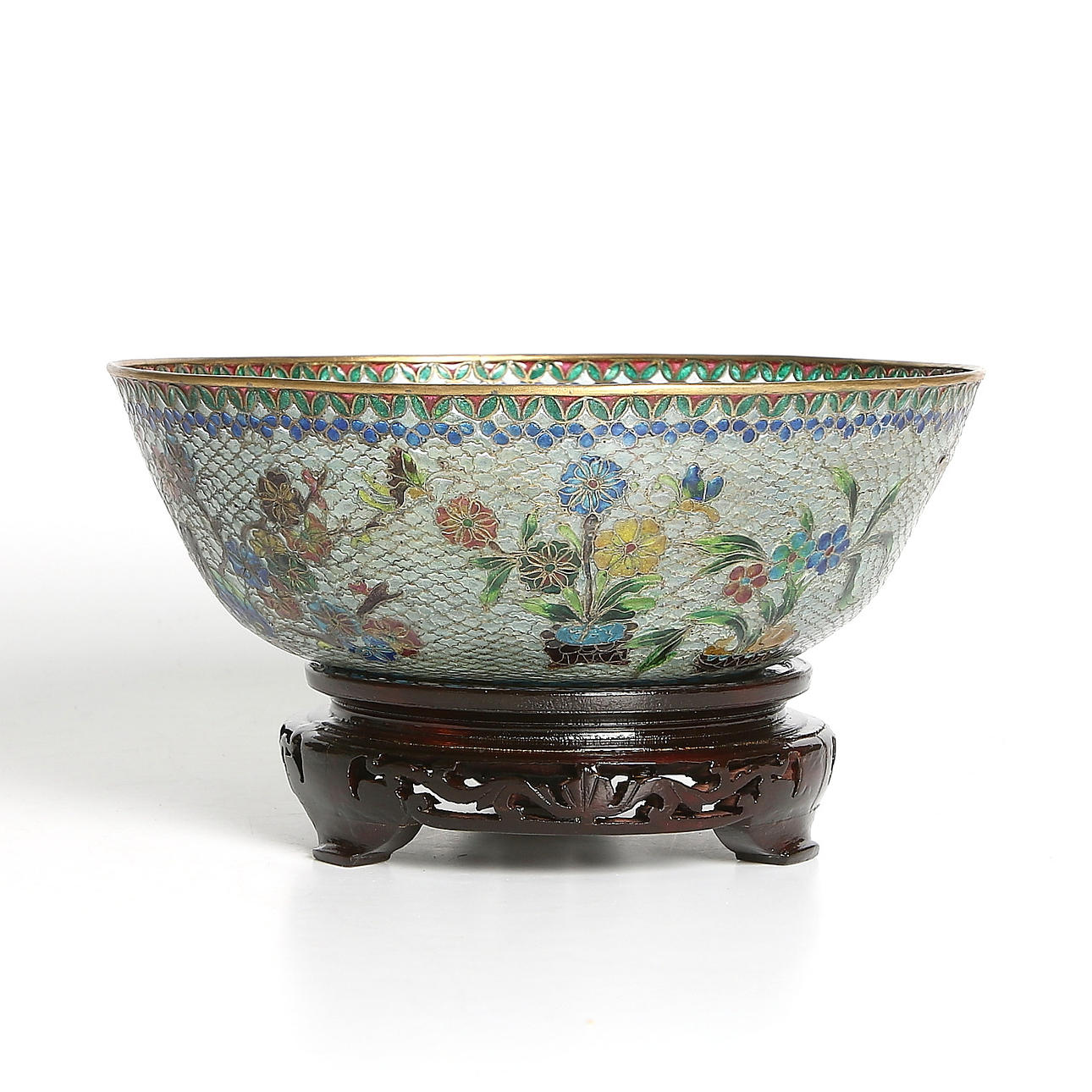 SKÅL, glas, Plique a Jour, Kina. 1900-talets senare del.