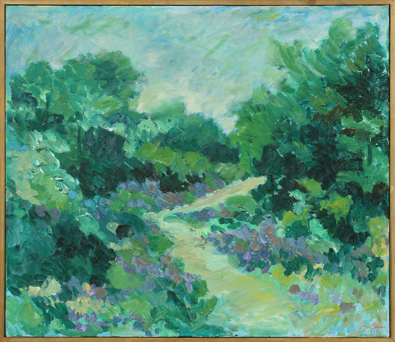 JAN CARLSSON. "Vägen till Bovik", olja på duk, signerad och daterad -73.