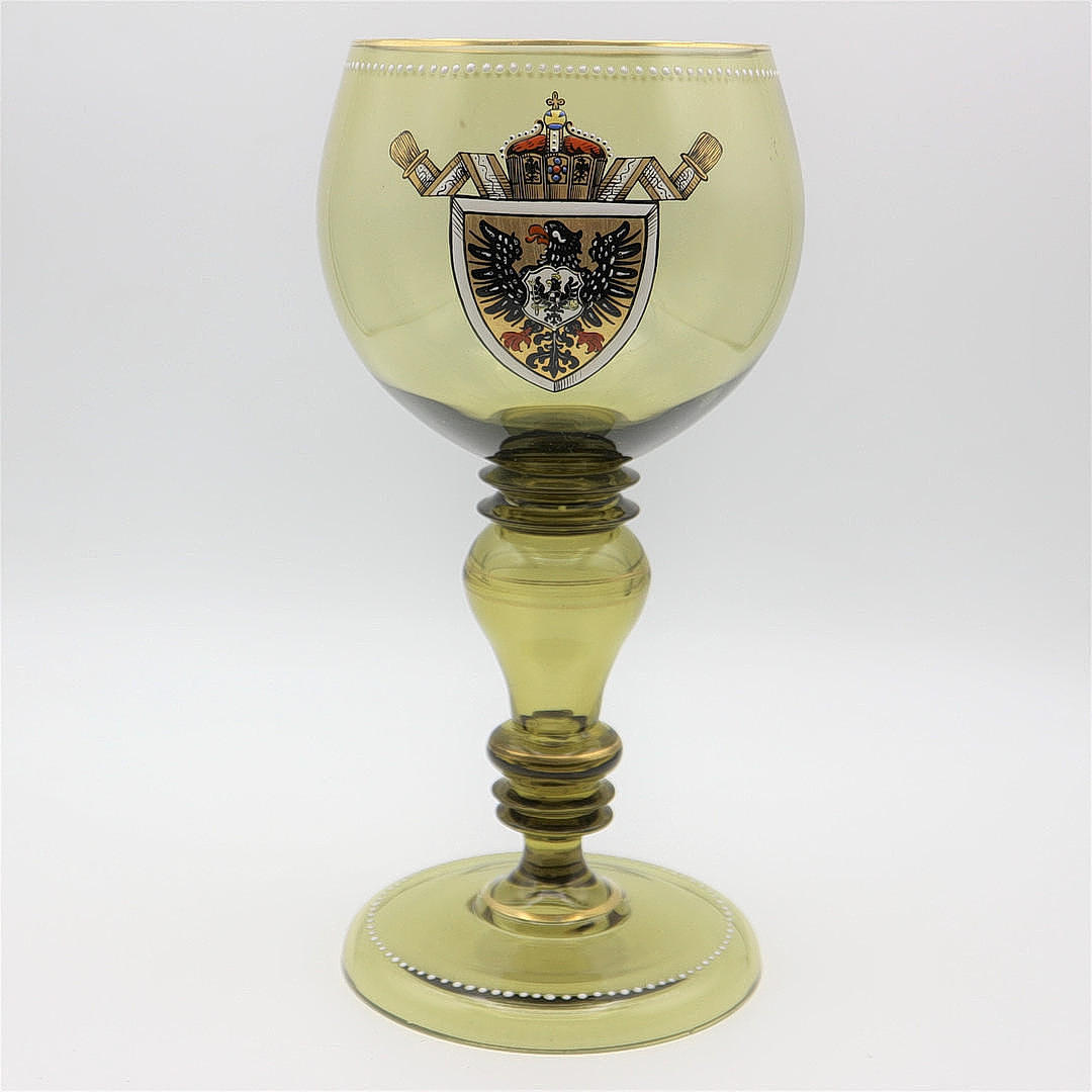 POKAL MIT KAISERWAPPEN THERESIENTHAL UM 1900.