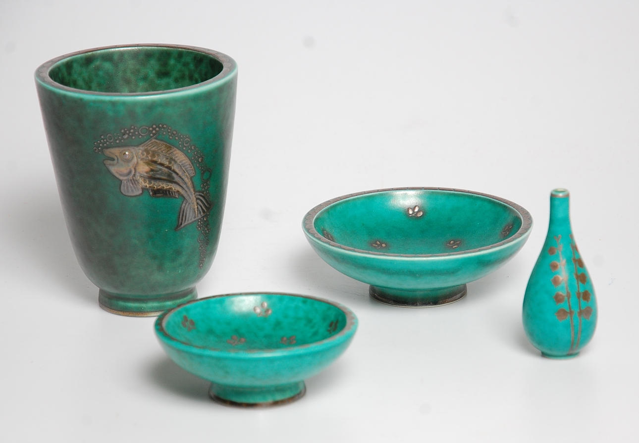 WILHELM KÅGE. keramik, 4 delar, " Argenta " , Gustavsberg.