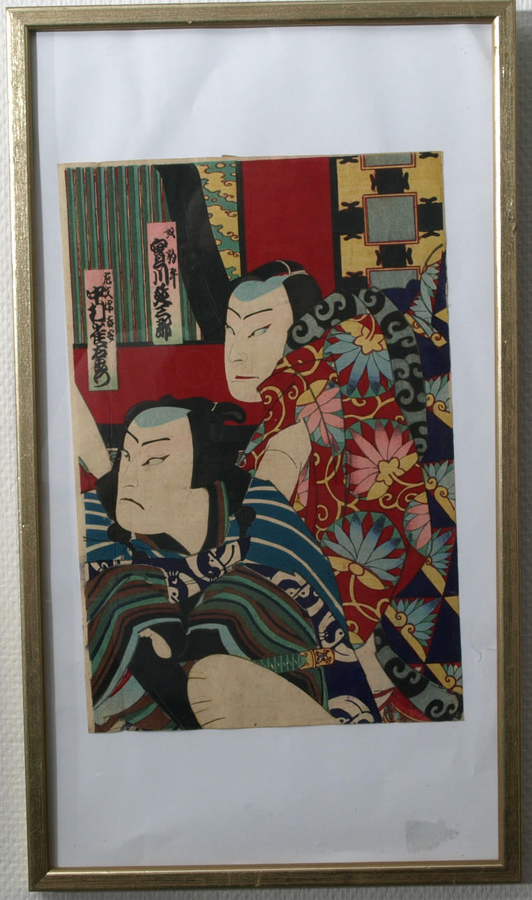 TRÄSNITT, signerad Hasegawa Sadanobu 1848-1920, Kamigata Kaduki, Japan.