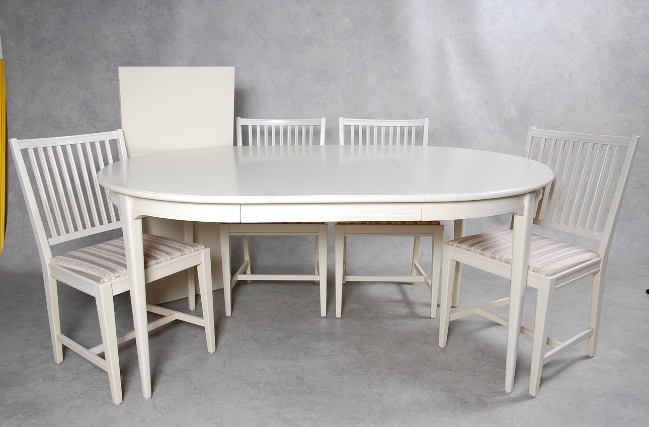 MATSALSMÖBEL, 5 delar, gustavianskstil,1900-tal.