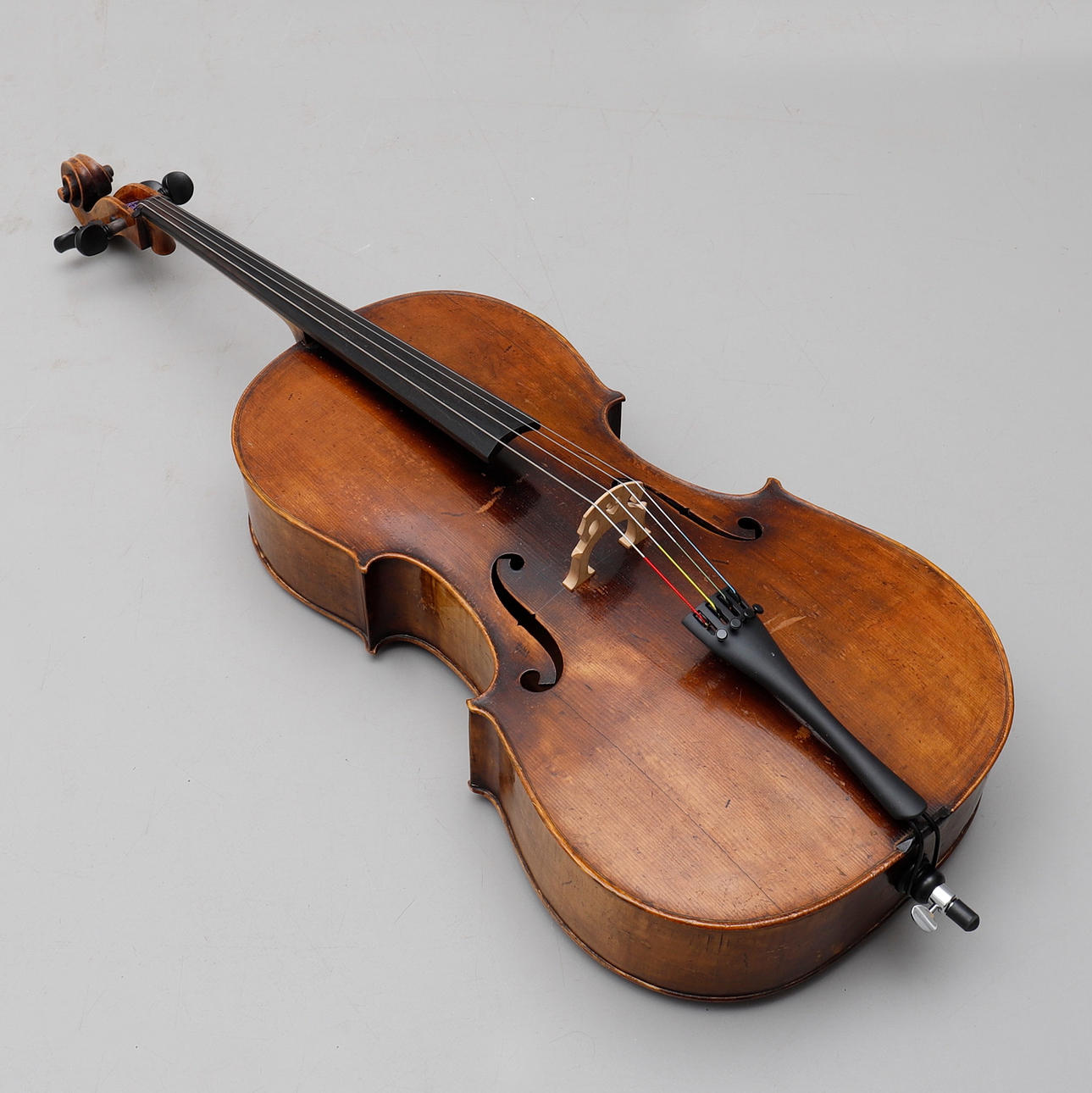 CELLO, Stradivarius type, antique, with Bernadel bow.