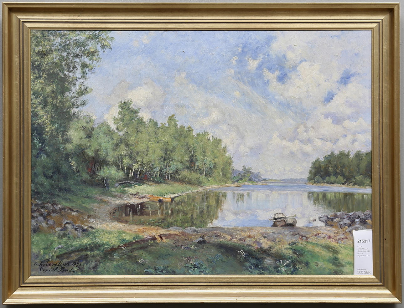 OLOF ARBORELIUS. Kopia efter. Olja på duk. Signerad H.Lind.