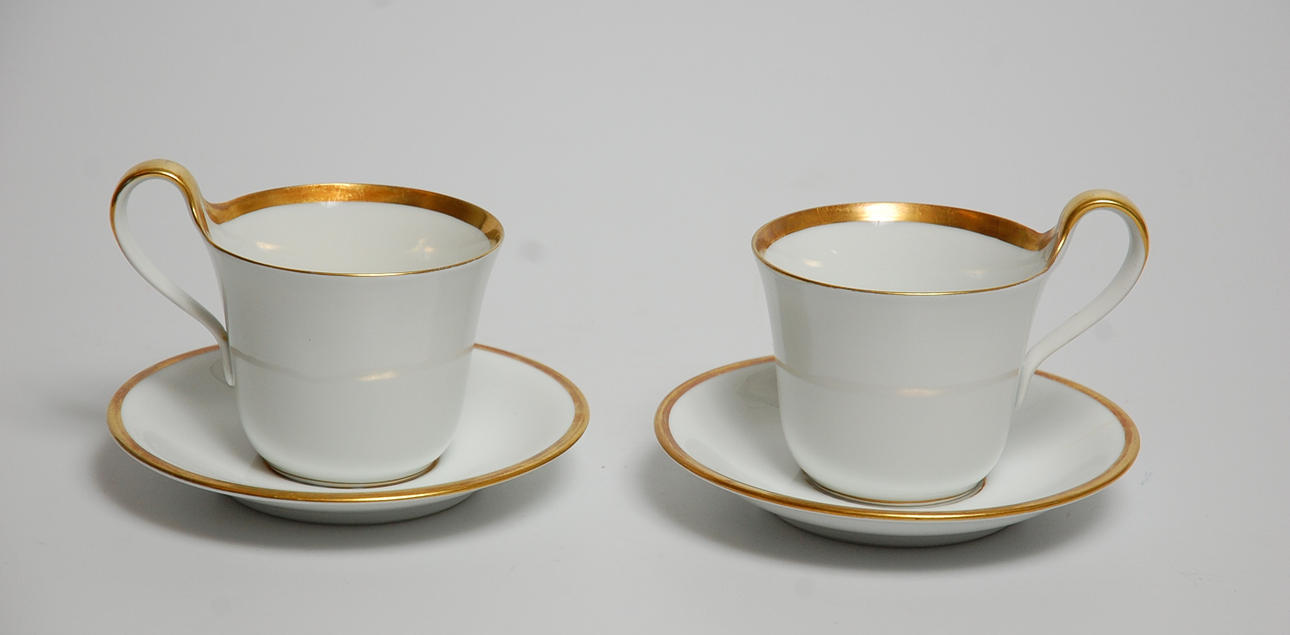 FRUKOSTKOPPAR, 1 par, " Golden Sun " Sigvard Bernadotte, Bing & Gröndahl, Danmark.