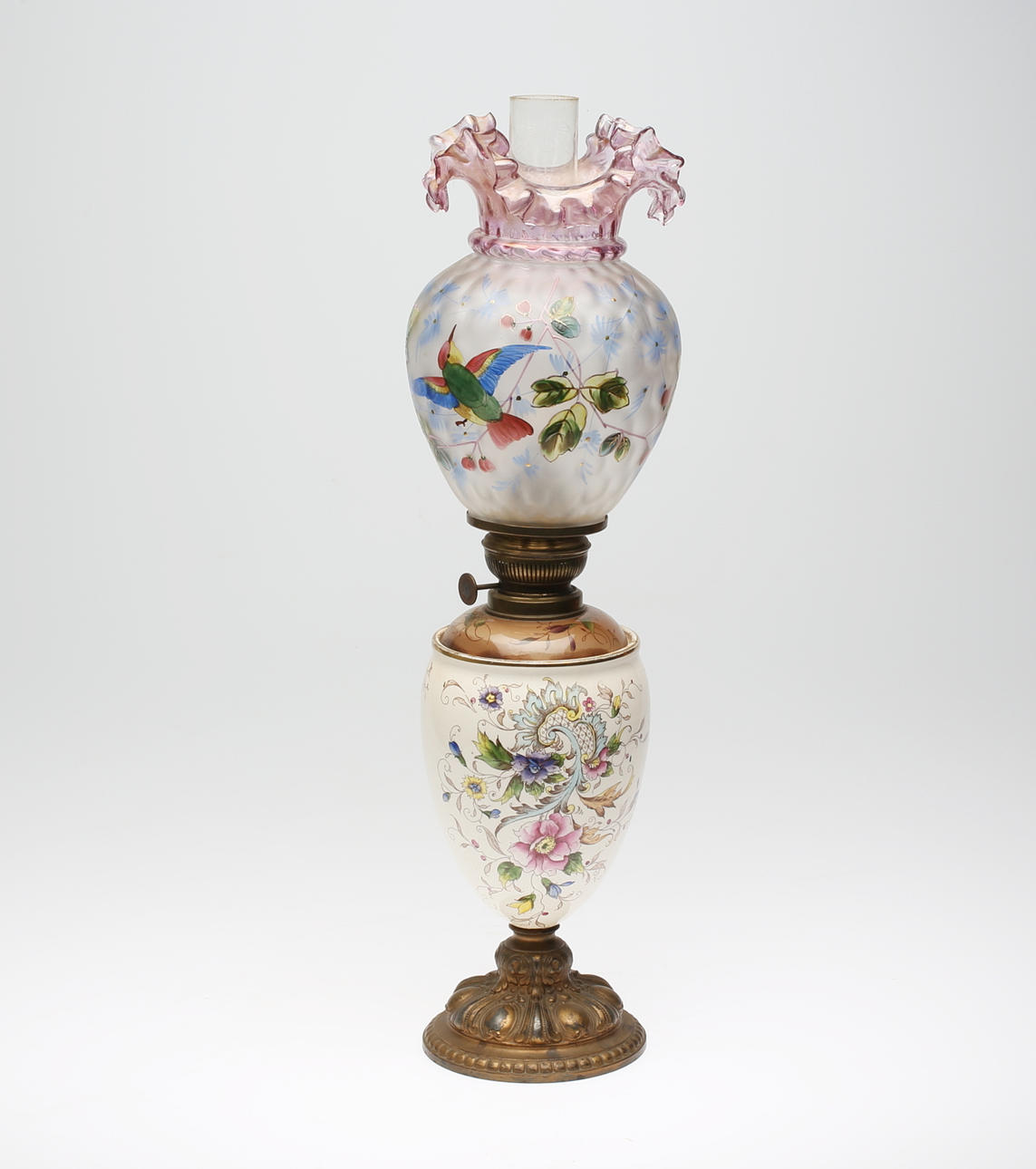 FOTOGENLAMPA, Majolika, 1800-tal.