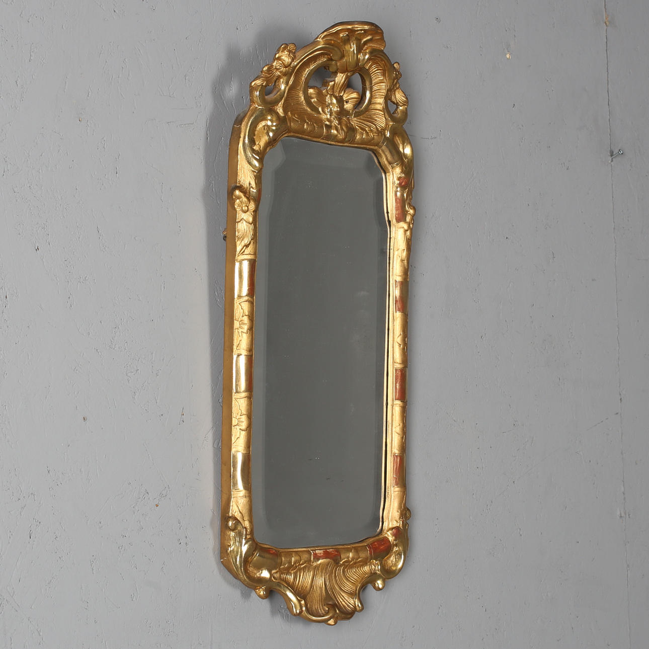 MIRROR, wood/plaster, rococo style, 1950s.