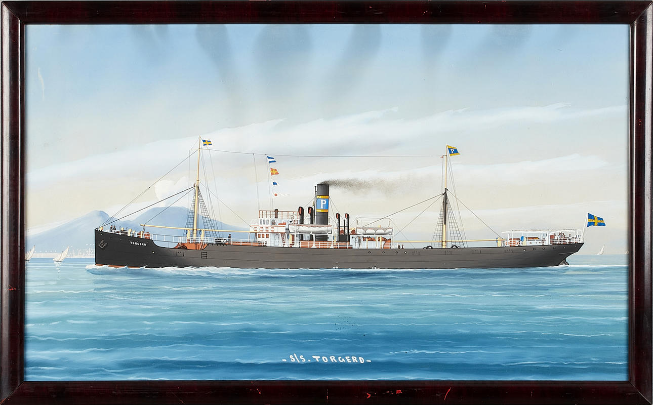 FARTYGSPORTRÄTT, S/S TORGERD, gouache.