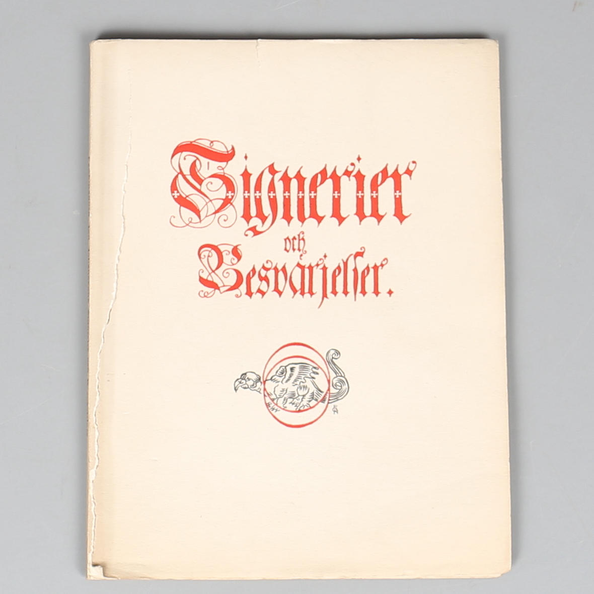 BOK. "Signerier och besvärjelser" Jon Johansson. Martin Ljungs Boktryckeri, Malmö 1917. Numrerad 279/375.
