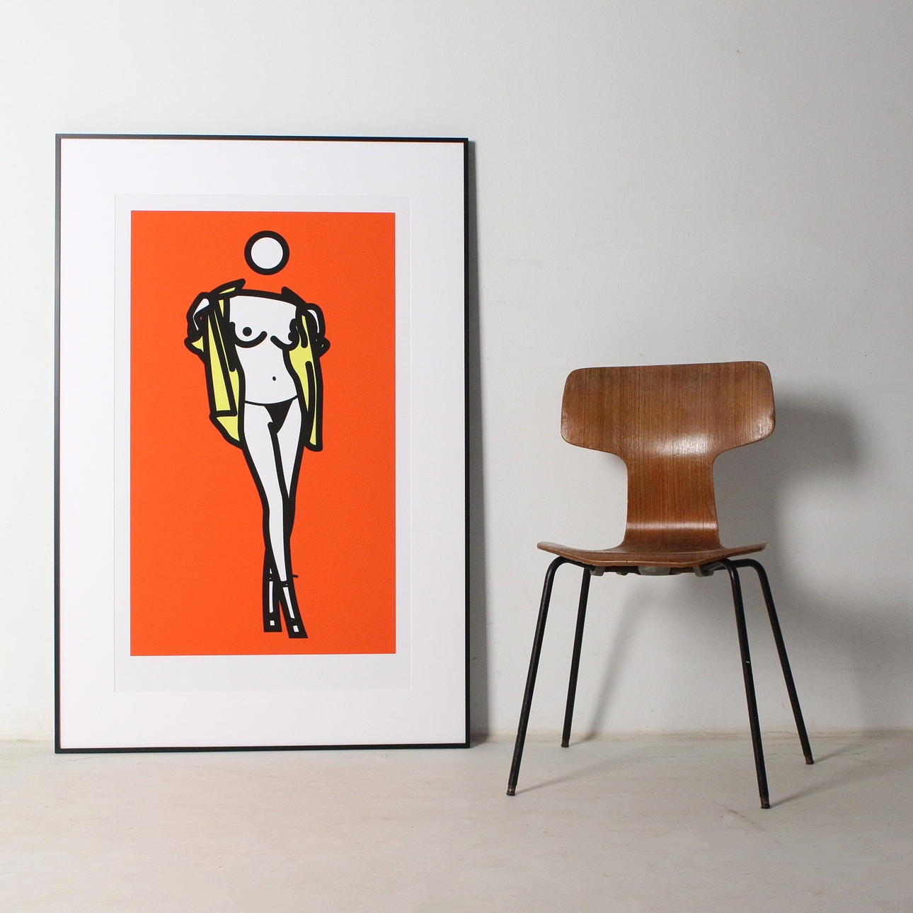 JULIAN OPIE. 'Woman Taking Off Man's Shirt', color screenprint