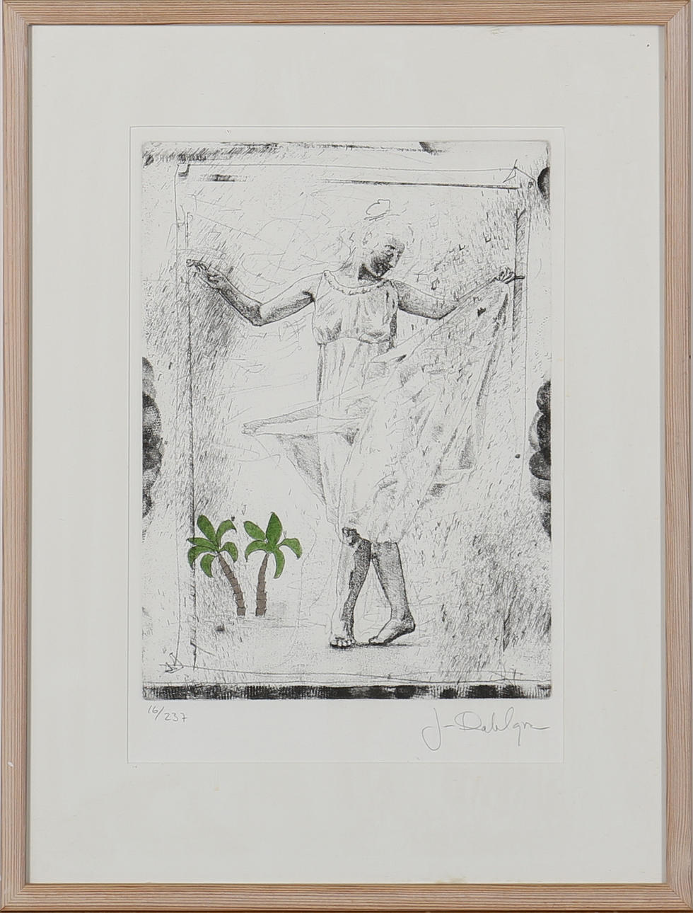 JAN DAHLGREN. Etsning. Handkolorerad "Dans" Signerad J. Dahlgren. Numrerad 46/237.