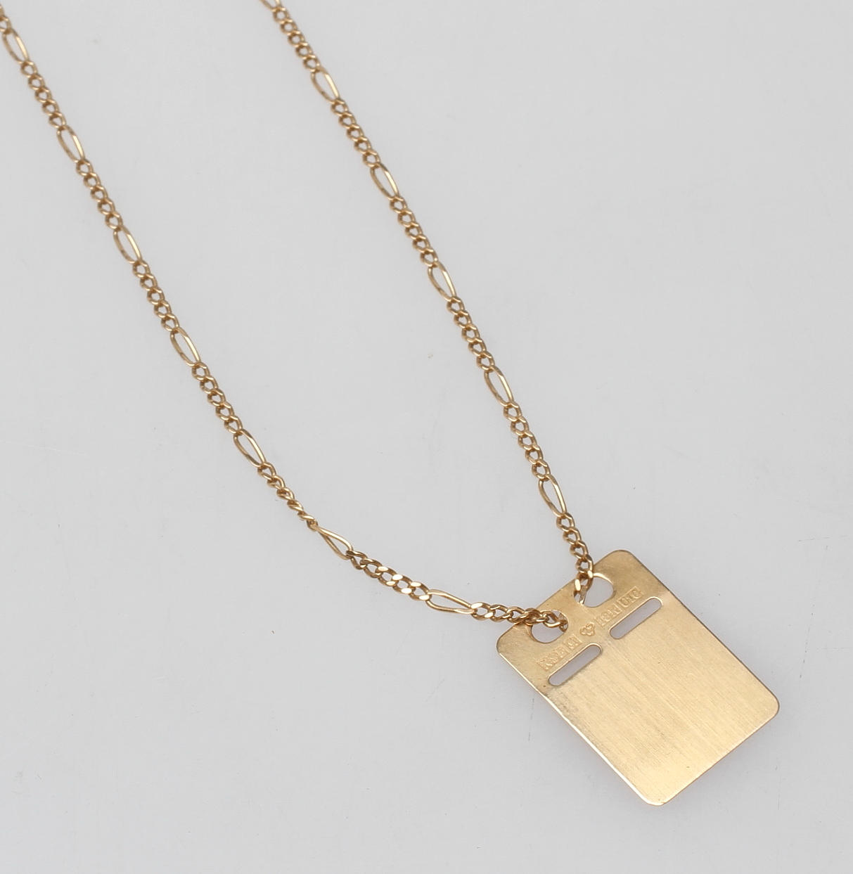 HALSKEDJA samt ID-BRICKA, 18k guld, vikt ca 5,2 gr.