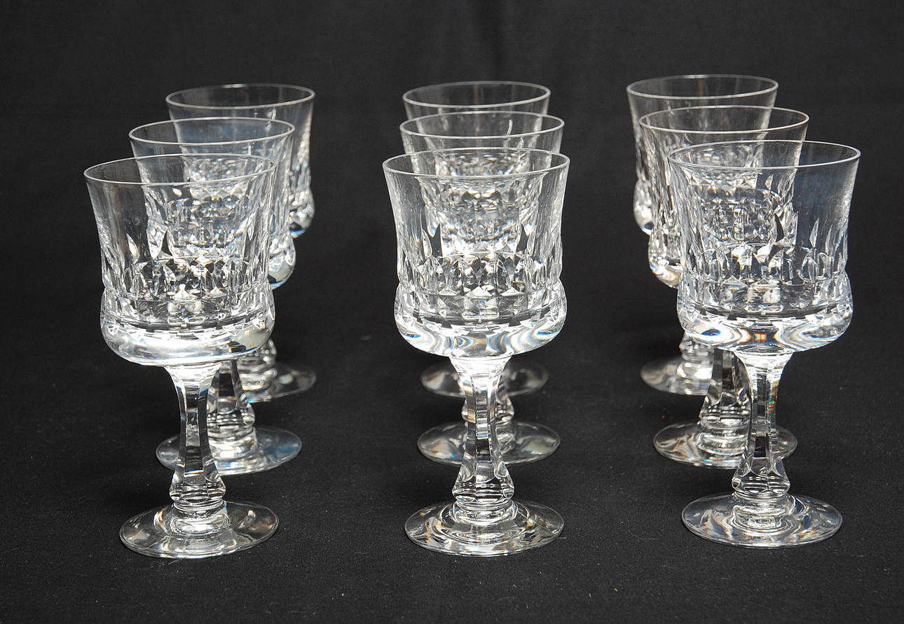 VINGLAS, 9 st, " Prince " Göran Wärff, Kosta.