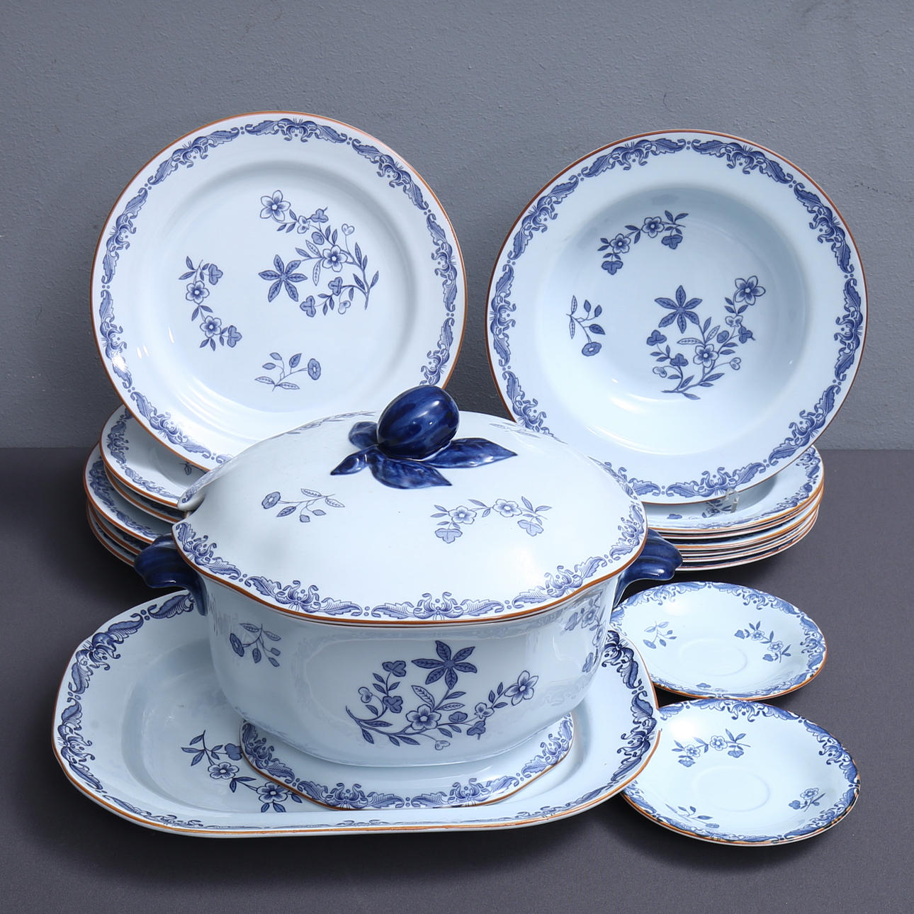 SERVISDELAR, 17 delar, porslin, "Ostindia"; Rörstrand.