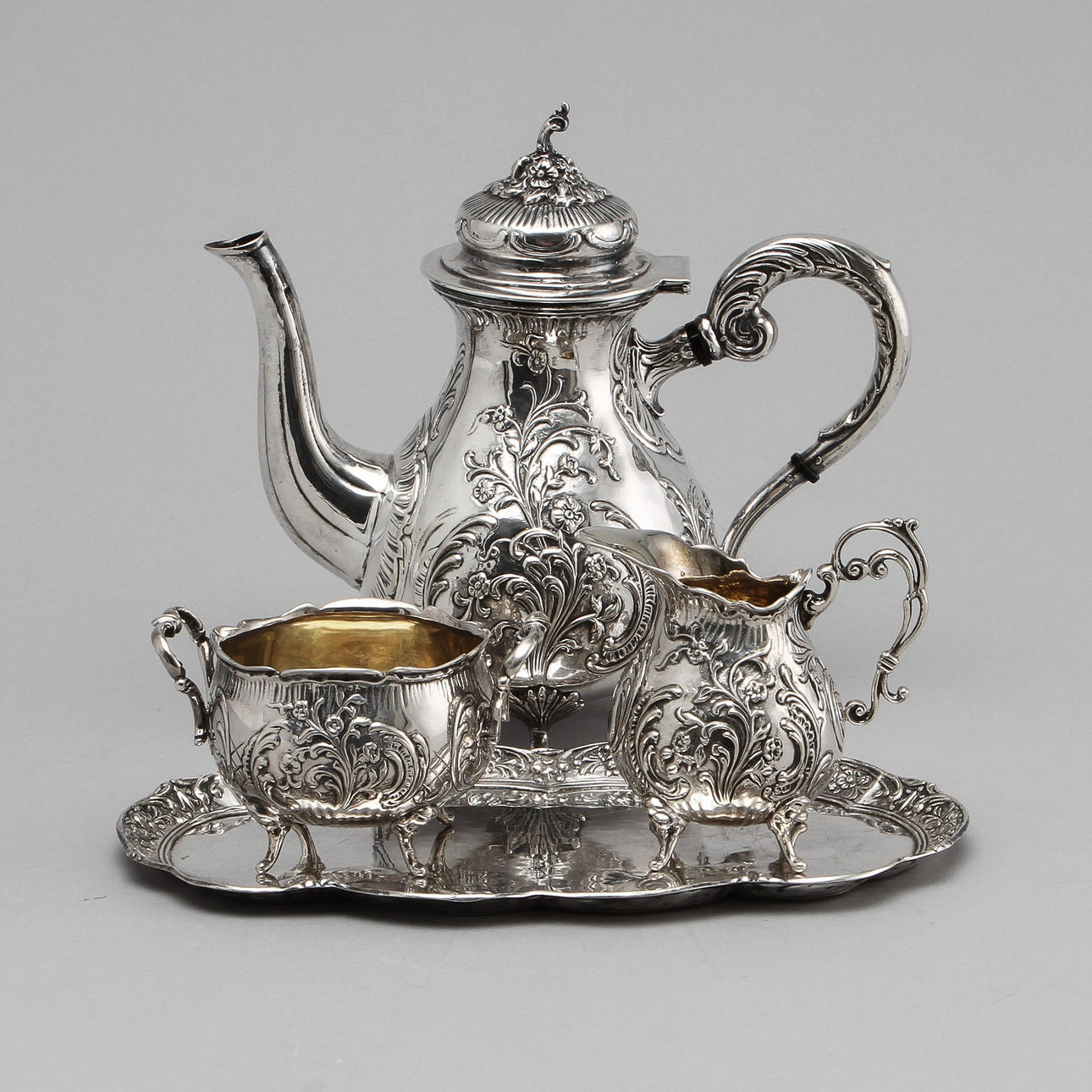 SERVIS, 4 delar, silver, Malmö 1957,1066 gram.