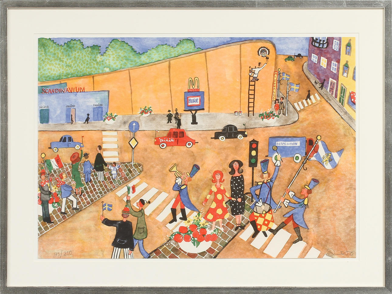 MARIKA LANG. 3st, färglitografier, för Frölunda Indians deltagande i elitseriens slutspel 1996. Signerade och numrerade.