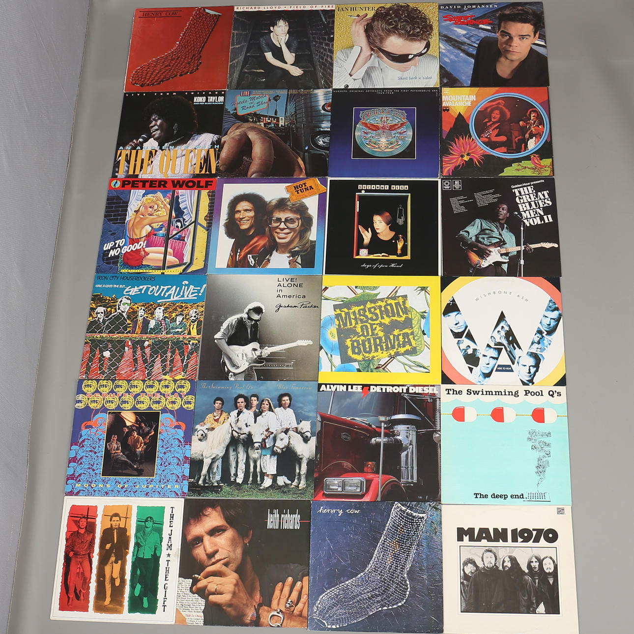 PARTI LP-SKIVOR. 25 st. Bl a Ian Hunter, Richard Lloyd, Henry Cow. 1900-talets andra hälft. 1900-talets andra hälft.