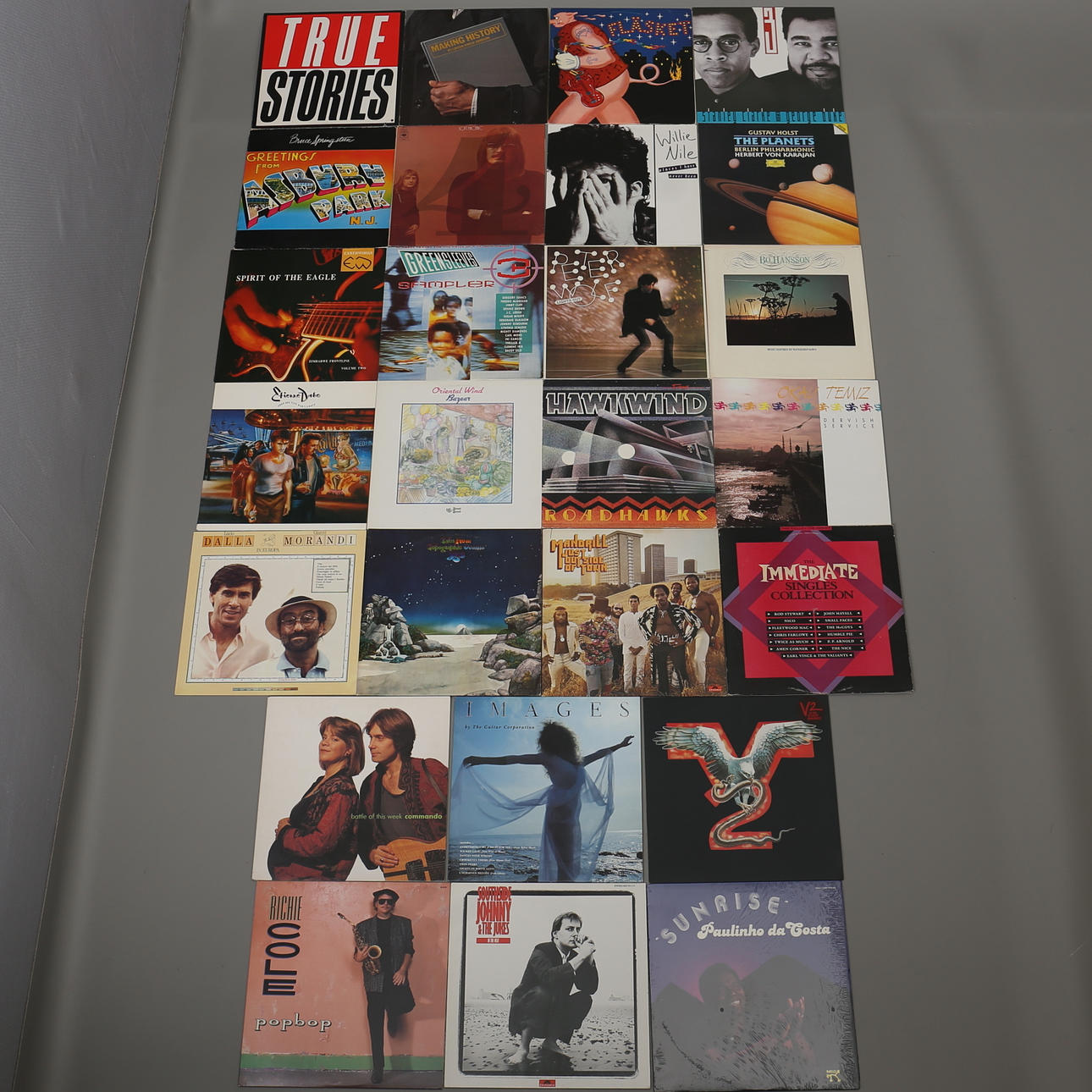 PARTI LP-SKIVOR. 26 st. Bl a Fläsket brinner, Talking heads, Linton Kwesi Johnson. 1900-talets andra hälft.