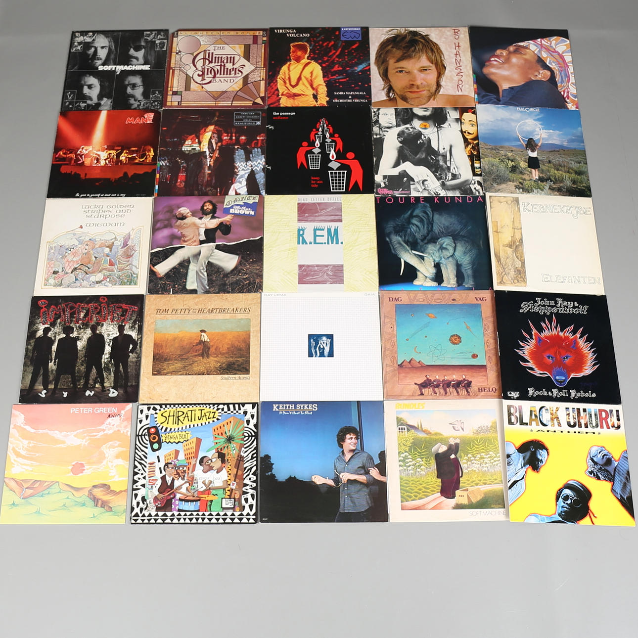 PARTI LP-SKIVOR. 25 st. Bl a Ray Lema, Tom Petty and the Heartbreakers, Dag Vag. 1900-talets andra hälft.