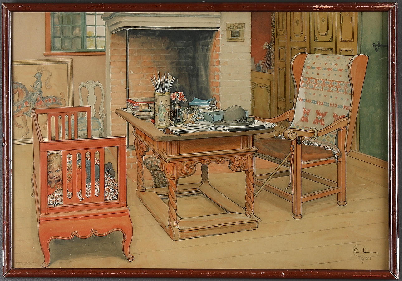 CARL LARSSON. Efter, litografiskt tryck, "Tittut", utgiven av Idun, Stockholm, 1900-talets första hälft.