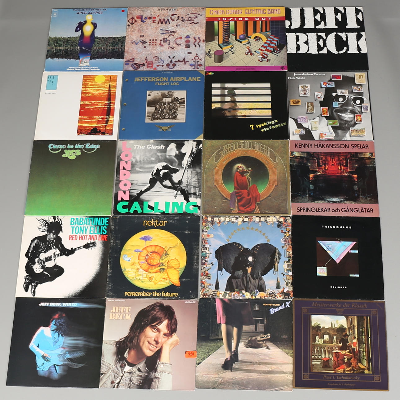 PARTI LP-SKIVOR. 20 st. Bl a Jeff Beck, Mahavishnu Orchestra, Chick Corea. 1900-talets andra hälft.