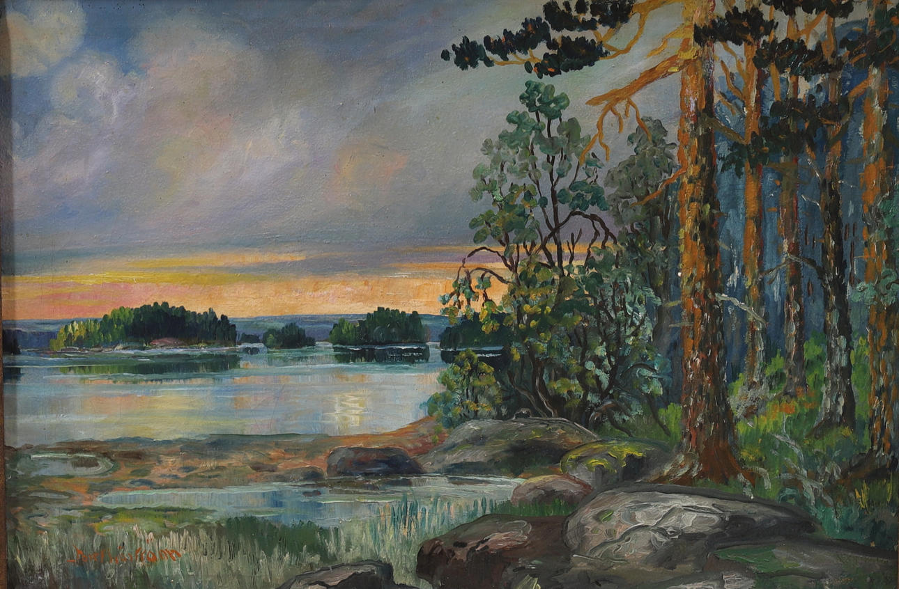 JOSEF SJÖSTRÖM. Oil on canvas. Signed.