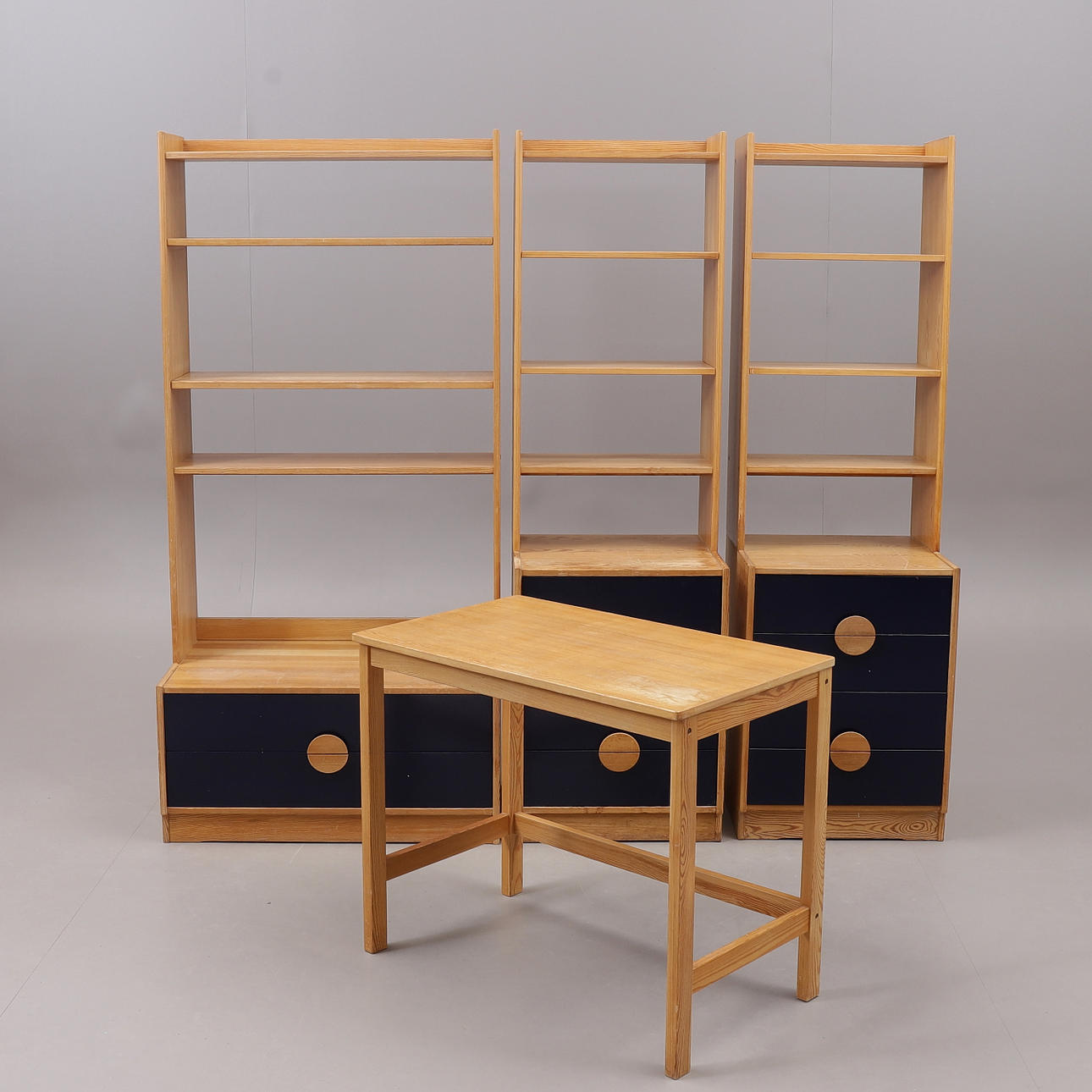BOOKSHELF with DESK and drawers, Ikea, Thomas Jelinkek, "Comet", 1970s.