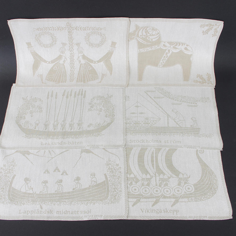 TABLETTER, 6 stycken, design Astrid Sampe.