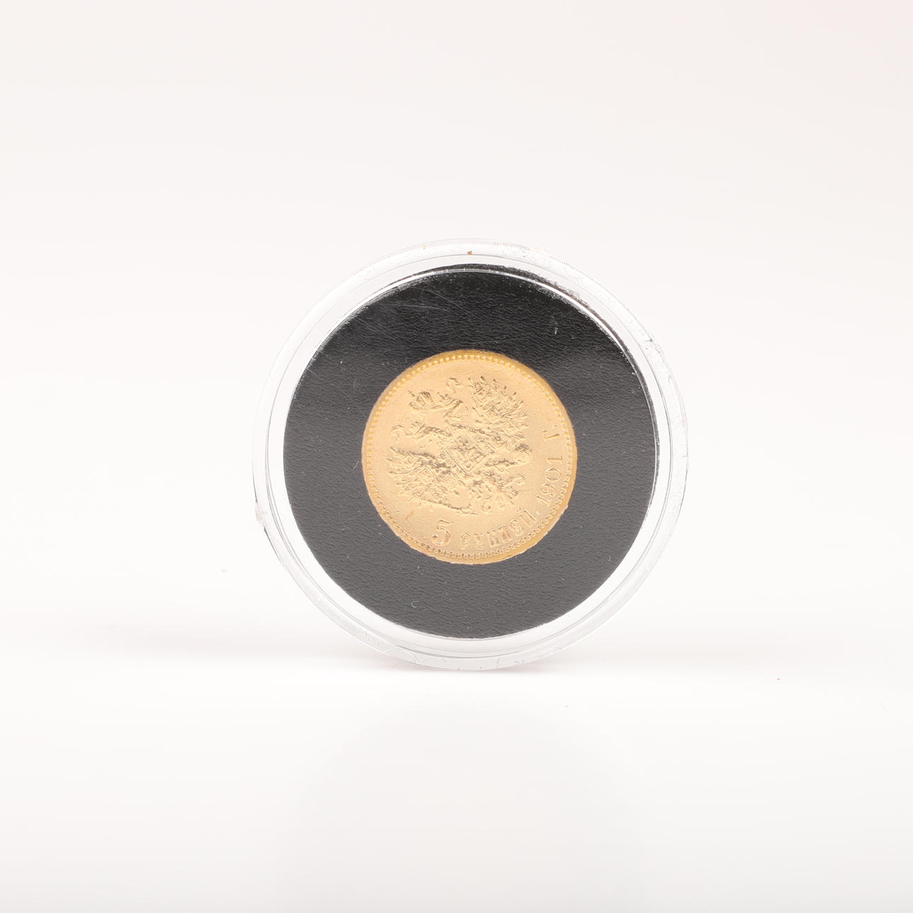 MONEDA, 5 rublos, oro, Rusia, 1901.