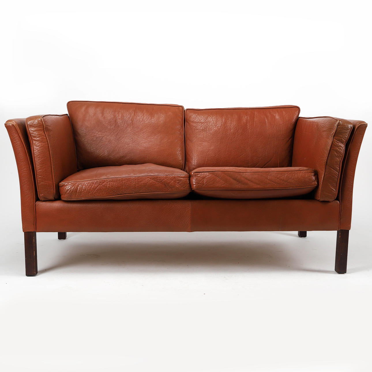 SOFA, leather, two-seater, design Mogens Hansen, Denmark 1970s/80s.
