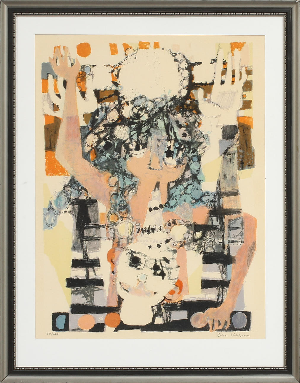 ELSE HAGEN. Figurscen, litografi, signerad och numrerad 28/360.