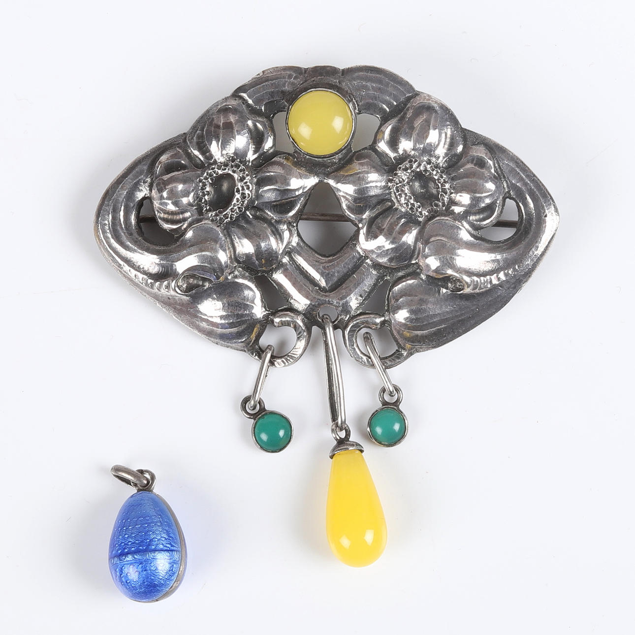 BROCHE, art nouveau, Otto Holm, Lund.