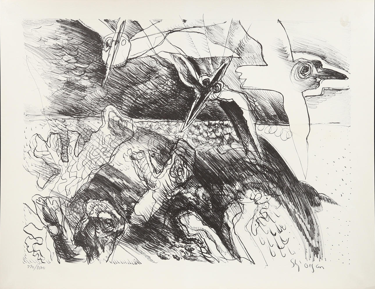 STIG OLSON. Litografi, signerad och numrerad.