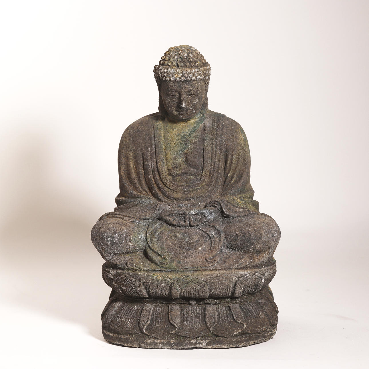 BUDDHA-FIGUR, Sandstein.