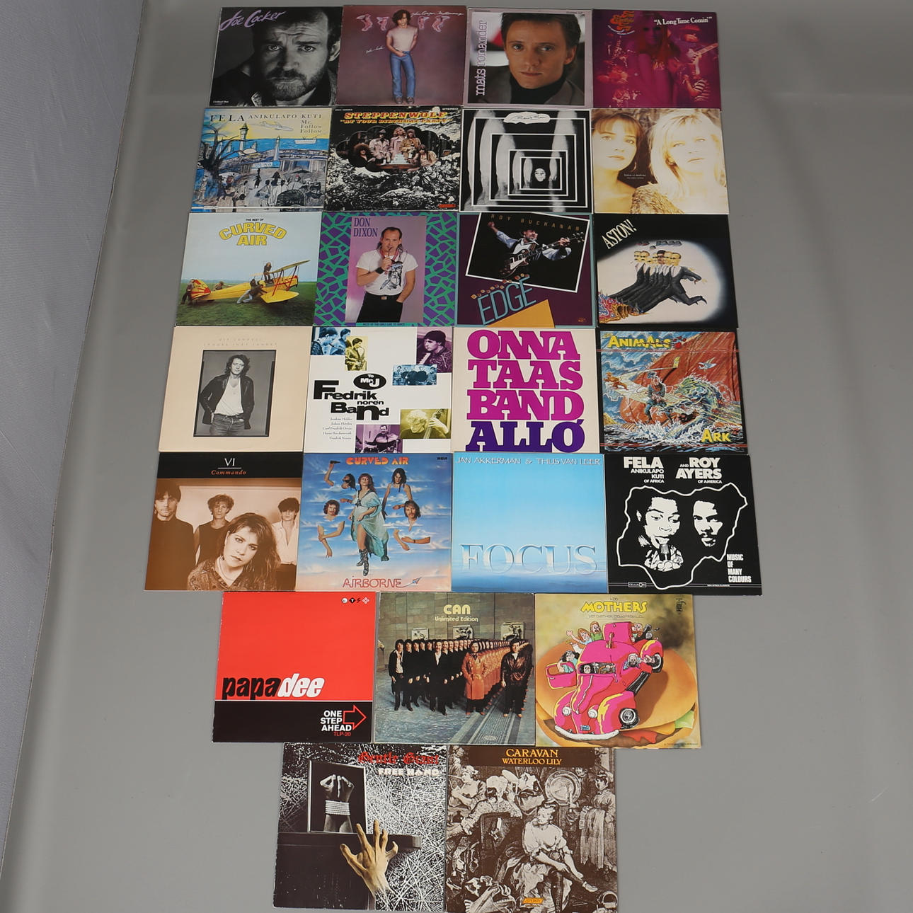 PARTI LP-SKIVOR. 25 st. Bl a Steppenwolf, Joe Cocker, John Cougar Mellencamp. 1900-talets andra hälft.