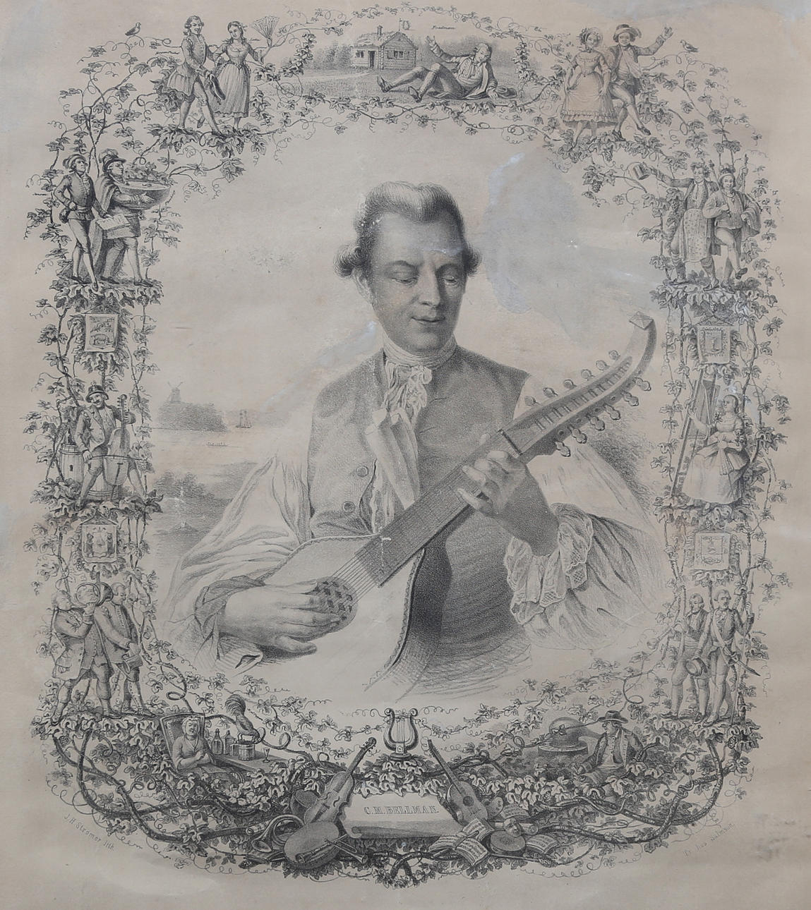 GRAPHIC SHEET, "CM Bellman", circa 1900.