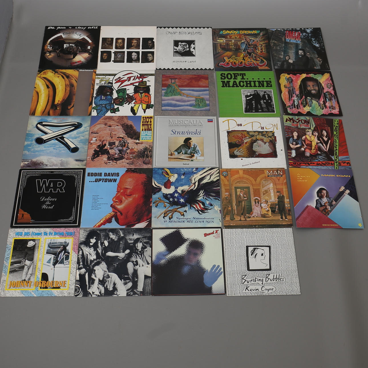 PARTI LP-SKIVOR. 24 st. Bl a Mike Oldfield, The Charlatans, Neil Young. 1900-talets andra hälft.